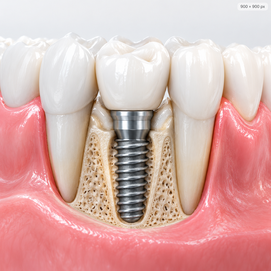 Minh họa cấy ghép Implant